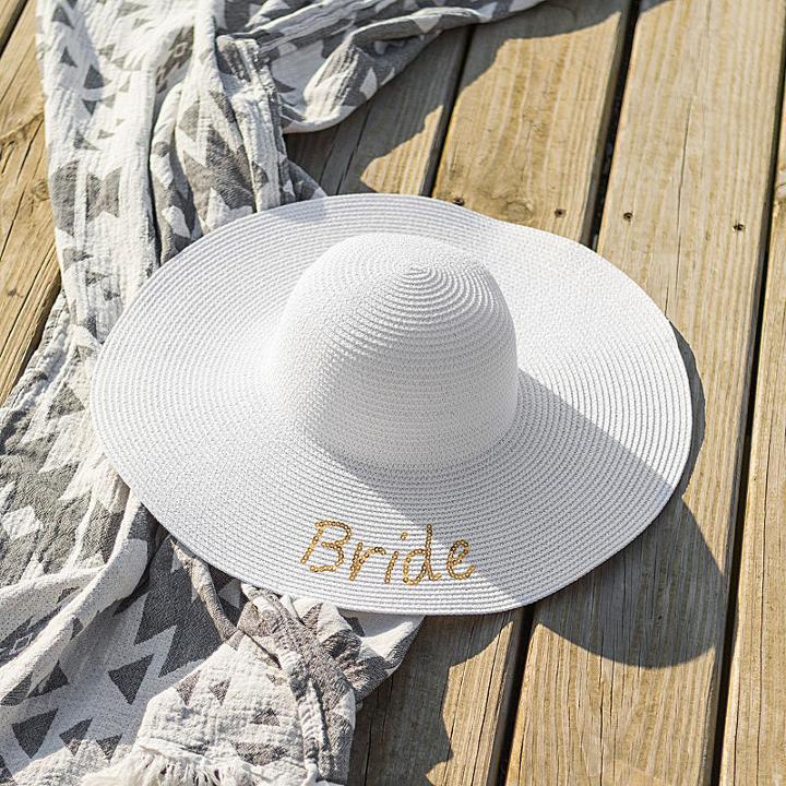 Cathy's Concepts Bride Sequin Beach Hat