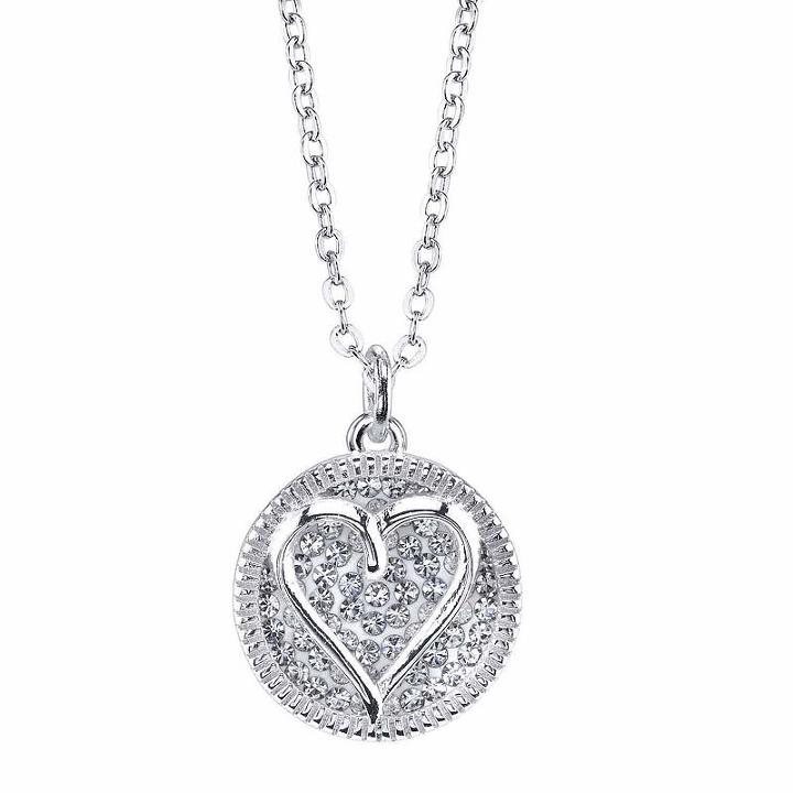 Sparkle Allure Womens Heart Pendant Necklace