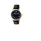 Heritor Automatic Laudrup Mens Leather Magnified Date-gold Tone/black Watch
