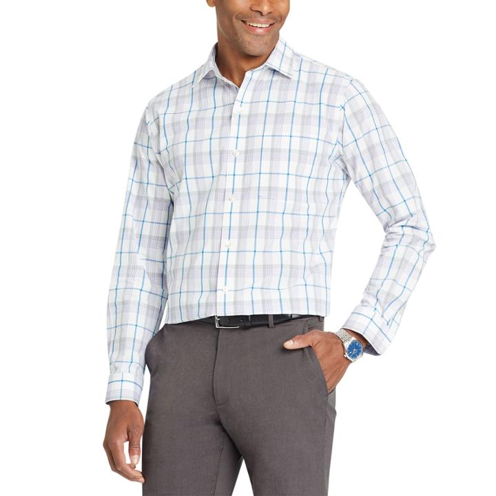 Van Heusen Long Sleeve Plaid Button-front Shirt