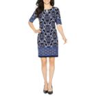R & K Originals Elbow Sleeve Geometric Shift Dress
