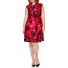 Studio 1 Sleeveless Floral Scuba Fit-and-flare Dress - Plus
