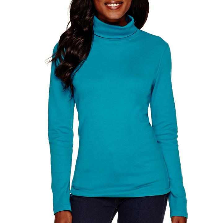 St. John's Bay Long-sleeve Knit Turtleneck Top
