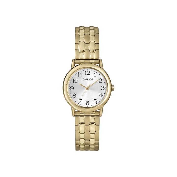 Carriage By Timex Womens Gold-tone Stainless Steel Expansion Bracelet Watch C3c7459j