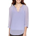 Liz Claiborne 3/4-sleeve Beaded Blouse