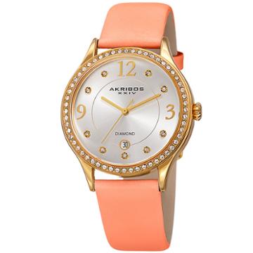 Akribos Xxiv Womens Pink Strap Watch-a-1011pk