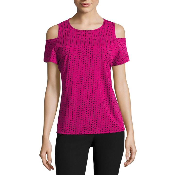 Worthington Cold Shoulder Flutter Sleeve