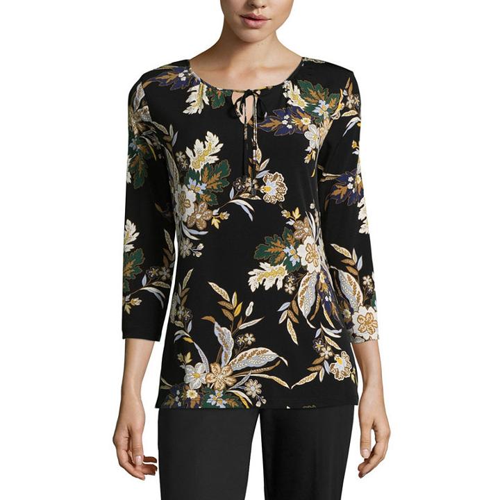 Liz Claiborne Long Sleeve Knit Blouse - Tall