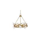 Aiyana 6-light Chandelier In Gold Leaf With Clearglass Flowers