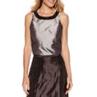 Scarlett Sleeveless Scoop Neck Taffeta Blouse