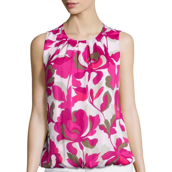 Liz Claiborne Sleeveless Front Pleat Shell Top - Tall