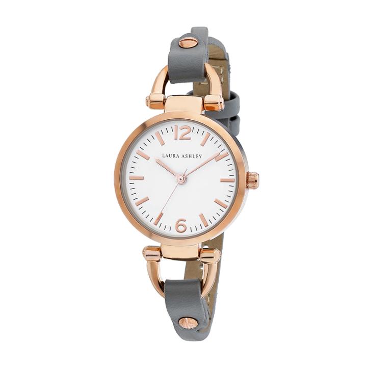 Laura Ashley Womens Gray Strap Watch-la31032rgw