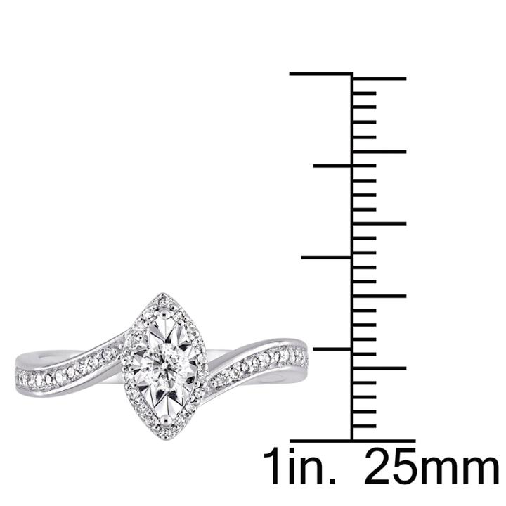 Womens 1/4 Ct. T.w. Genuine Round White Diamond Sterling Silver Engagement Ring