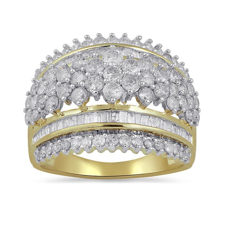 Diamond Blossom Womens 2 Ct. T.w. White Diamond 10k Gold Cocktail Ring