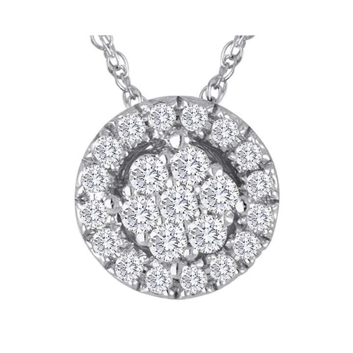 Diamond Blossom 1/5 Ct. T.w. Diamond Cluster Sterling Silver Pendant Necklace