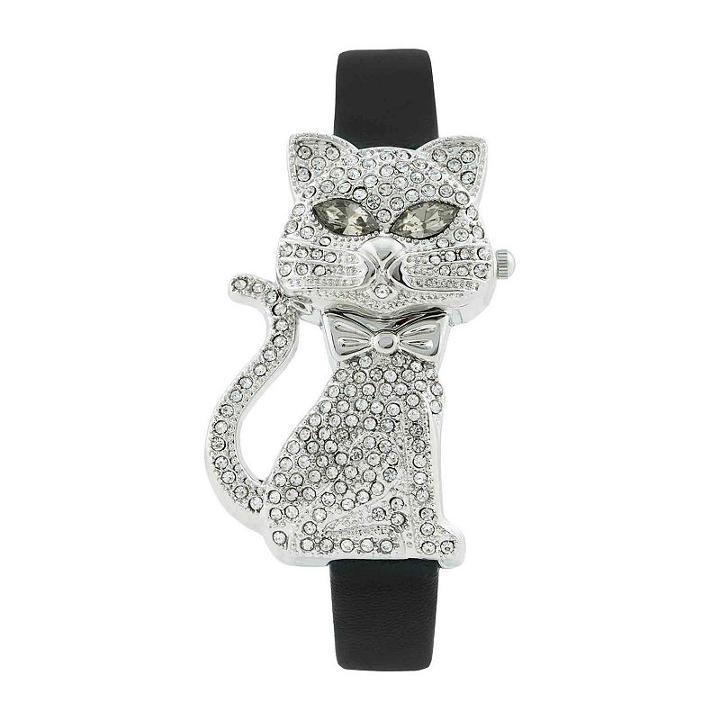 Geneva Platinum Womens Silver Tone Strap Watch-7721