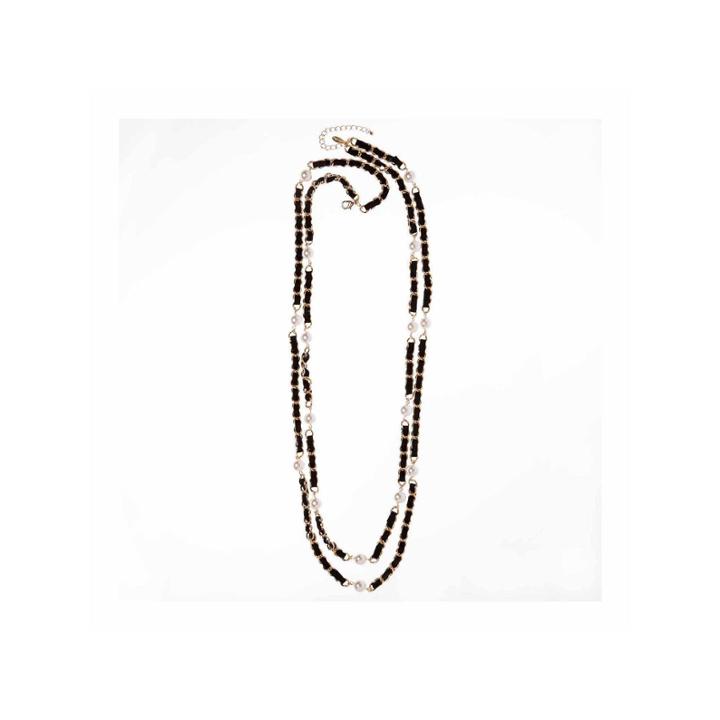 Natasha Accessories Womens White Pearl Link Necklace