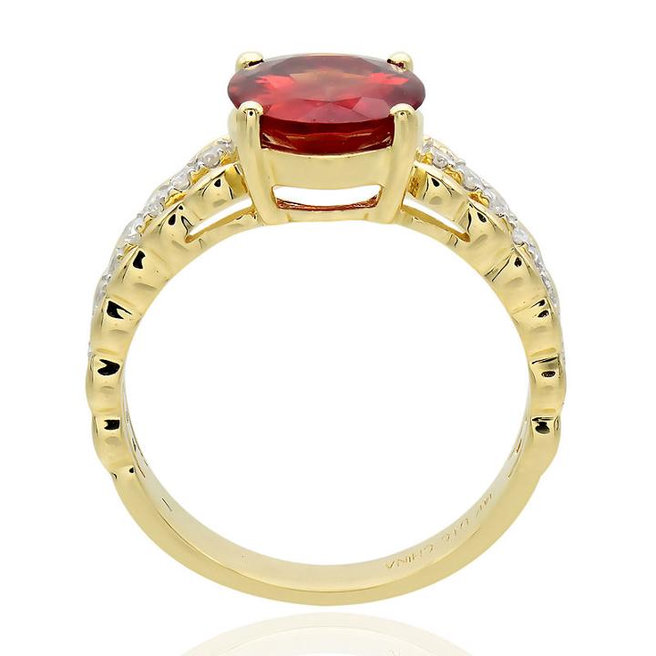 Womens 1/4 Ct. T.w. Genuine Orange 14k Gold Cocktail Ring