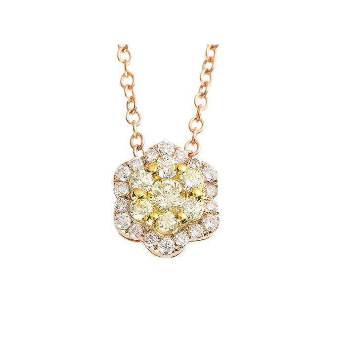 1/2 Ct. T.w. Yellow Diamond Multi-shape 18k Pendant