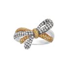 Limited Quantities 7/8 Ct. T.w. White And Color-enhanced Yellow Diamond Bow Ring