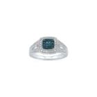 Womens Blue Diamond Accent Sterling Silver Cocktail Ring