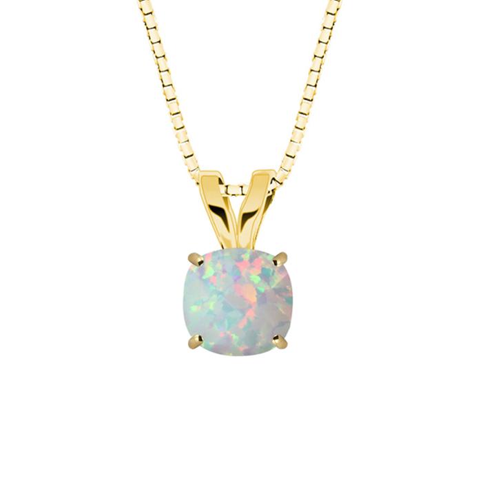 Lab-created Opal 10k Yellow Gold Pendant Necklace