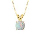 Lab-created Opal 10k Yellow Gold Pendant Necklace