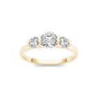 1 1/4 Ct. T.w. Diamond 14k Yellow Gold 3-stone Engagement Ring