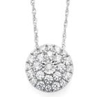 Diamond Blossom 1/2 Ct. T.w. Diamond 10k White Gold Pendant Necklace