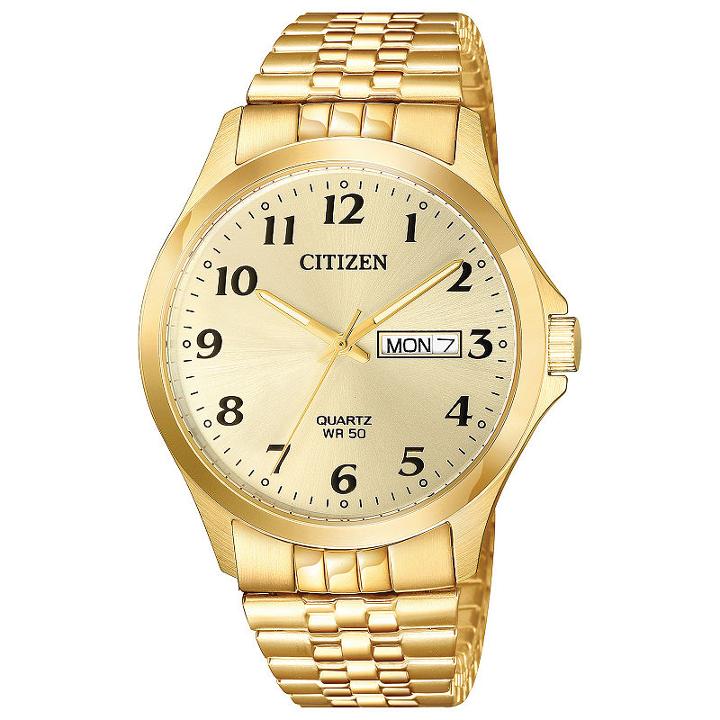 Citizen Quartz Mens Gold Tone Expansion Watch-bf5002-99p