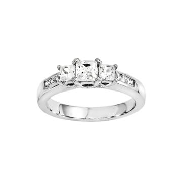 1 5/8 Ct. T.w. Diamond 14k White Gold 3-stone Ring