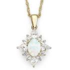 Lab Created Opal Pendant With Lab Created Sapphire Necklace