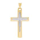 Religious Jewelry Womens 14k Gold 14k Two Tone Gold Cross Pendant