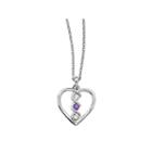 Survivor Collection Genuine Clear & Purple Swarovski Topaz Sterling Silver Heart Of Inspiration Necklace