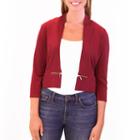 Nina Leonard 3/4 Sleeve Bolero With Zippers