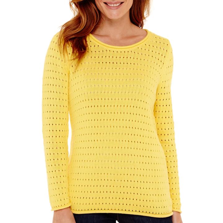 Liz Claiborne Long-sleeve Pointelle Sweater