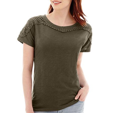 A.n.a Crochet Shoulder Dolman T-shirt