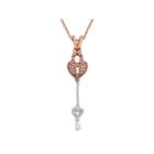 Womens 1/8 Ct. T.w. White Diamond Sterling Silver Gold Over Silver Pendant Necklace
