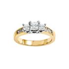 2 Ct. T.w. Diamond 14k Two-tone Gold 3-stone Engagement Ring