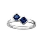 Personally Stackable Sterling Silver Lab-created Sapphire Ring