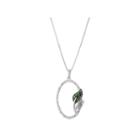 Womens 1/5 Ct. T.w. Green Diamond Sterling Silver Pendant Necklace