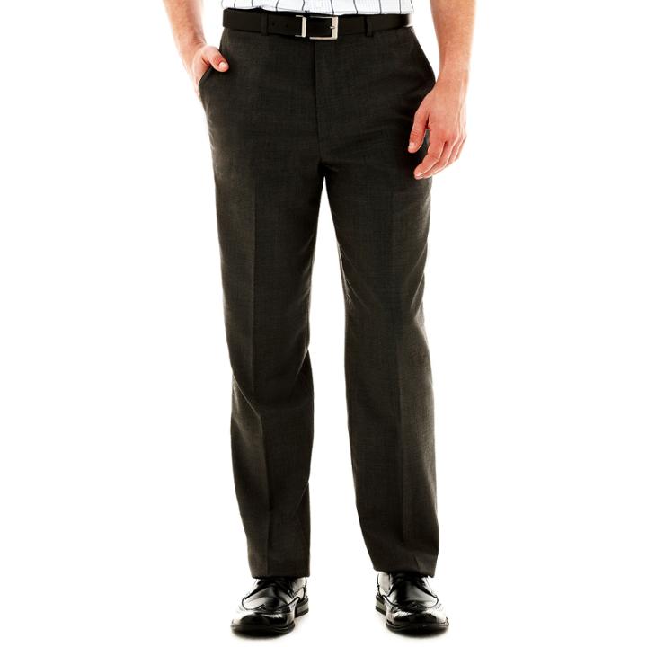 Claiborne Gray Twill Flat Front Pant