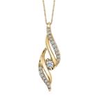 Sirena Womens 3/8 Ct. T.w. White Diamond 14k Gold Pendant Necklace