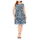 Danny & Nicole Sleeveless Floral Fit & Flare Dress-plus