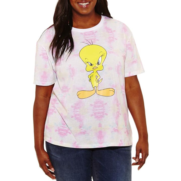 Short Sleeve Scoop Neck Looney Tunes Graphic T-shirt