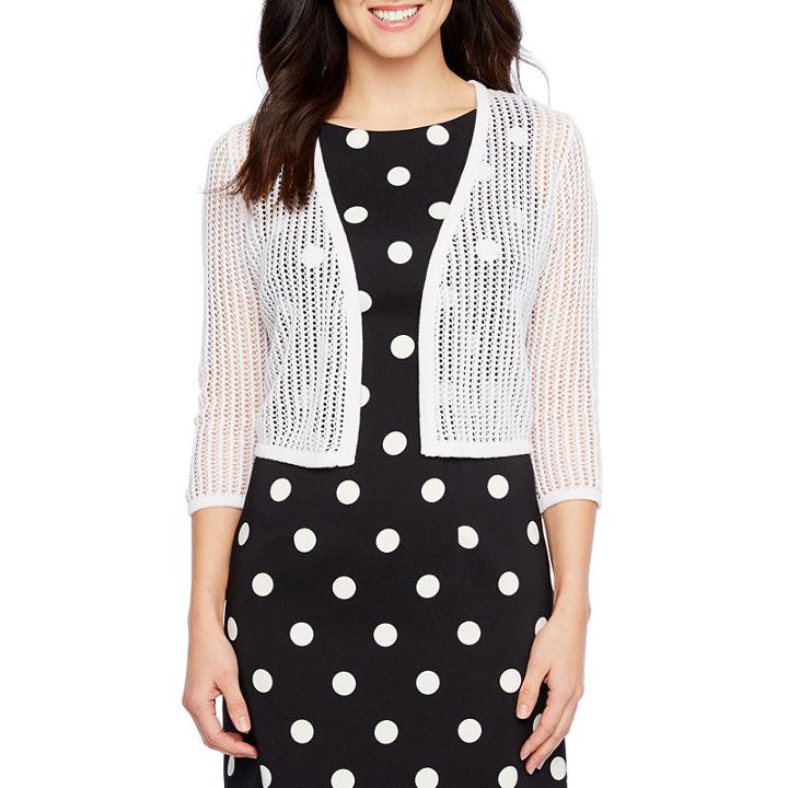 Be By Chetta B 3/4 Sleeve V Neck Shrug