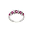 Sterling Silver Lab Created Ruby & Lab Created White Sapphire Ring