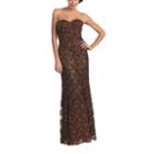 Classy Strapless Lace Evening Dress