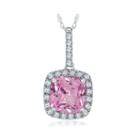 Lab-created Pink & White Sapphire Sterling Silver Pendant Necklace