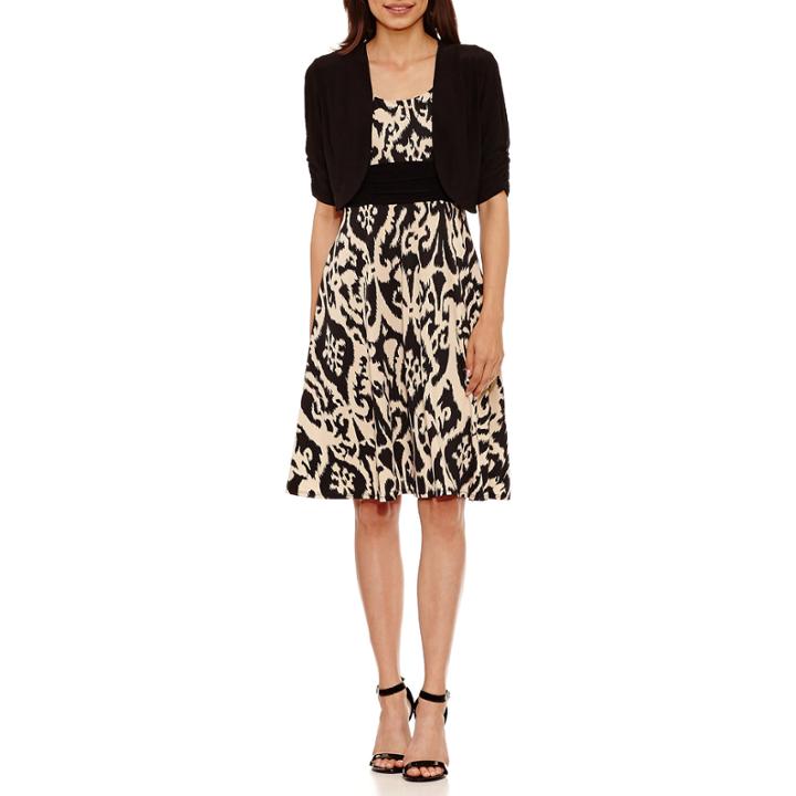 Perceptions Elbow Sleeve Jacket Dress-petites